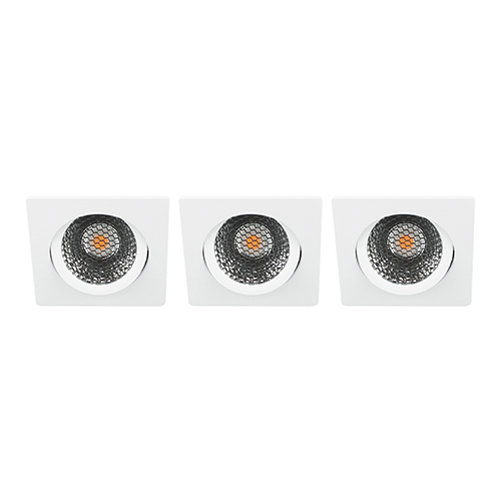 LED spot kantelbaar 5Watt vierkant WIT IP65 dimbaar D5 SET3 - 2