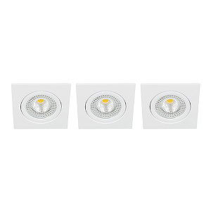 LED spot kantelbaar 5Watt vierkant WIT IP65 dimbaar ID1 SET3 - 1