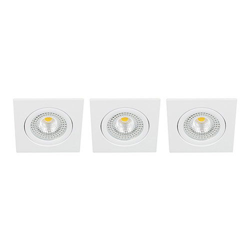 LED spot kantelbaar 5Watt vierkant WIT IP65 dimbaar ID1 SET3 - 1