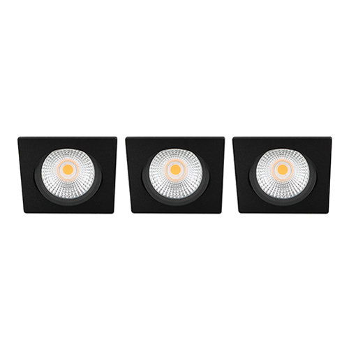 LED spot kantelbaar 5Watt vierkant ZWART IP65 dimbaar D SET3 - 2