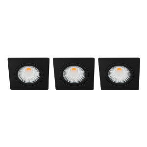 LED spot kantelbaar 5Watt vierkant ZWART IP65 dimbaar D1 SET3 - 1