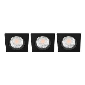 LED spot kantelbaar 5Watt vierkant ZWART IP65 dimbaar D1 SET3 - 2