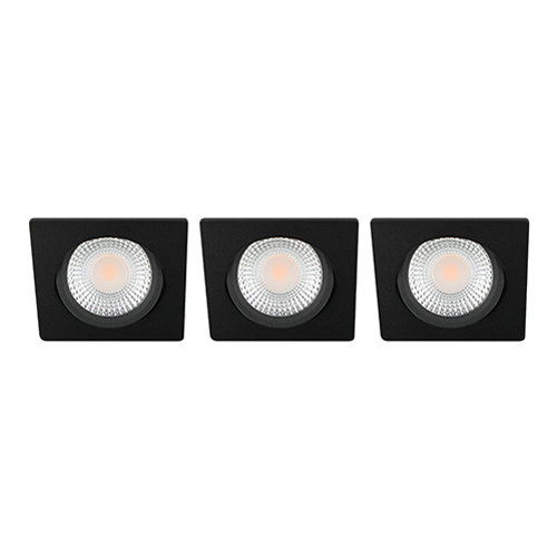 LED spot kantelbaar 5Watt vierkant ZWART IP65 dimbaar D1 SET3 - 2