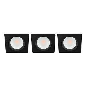 LED spot kantelbaar 5Watt vierkant ZWART IP65 dimbaar D2 SET3 - 2