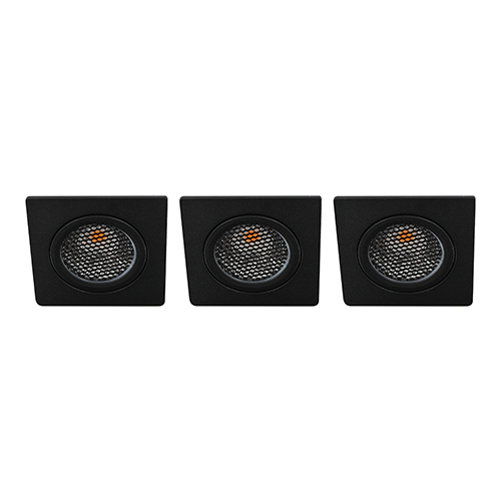 LED spot kantelbaar 5Watt vierkant ZWART IP65 dimbaar D5 SET3 - 1