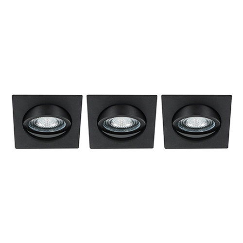 LED spot kantelbaar 5Watt vierkant ZWART IP65 dimbaar ID1 SET3 - 3