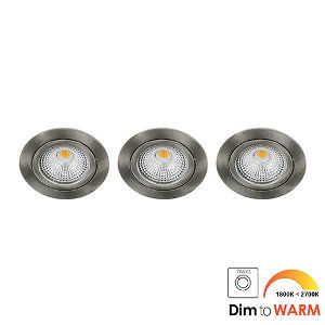 LED spot kantelbaar 7Watt rond NIKKEL IP65 dimbaar DTW SET3 - 1