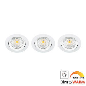 LED spot kantelbaar 7Watt rond WIT IP65 dimbaar DTW SET3 - 2