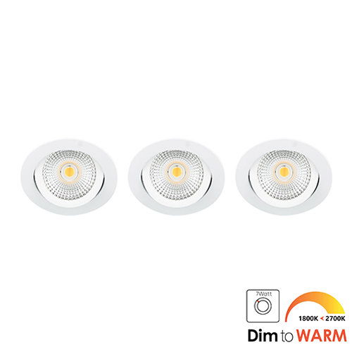 LED spot kantelbaar 7Watt rond WIT IP65 dimbaar DTW SET3 - 2