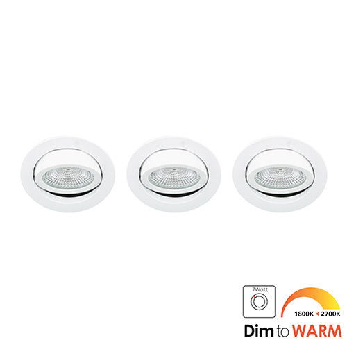 LED spot kantelbaar 7Watt rond WIT IP65 dimbaar DTW SET3 - 3