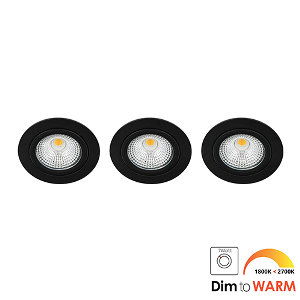 LED spot kantelbaar 7Watt rond ZWART IP65 dimbaar DTW SET3 - 1