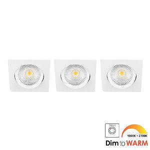 LED spot kantelbaar 7Watt vierkant WIT IP65 dimbaar DTW SET3 - 2