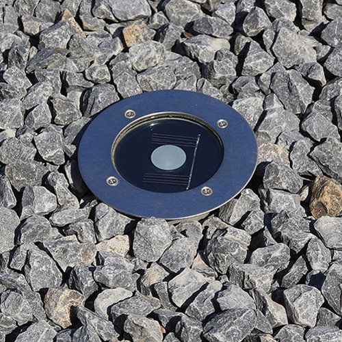 Solar LED grondspot 2x0.6Watt RVS rond IP44