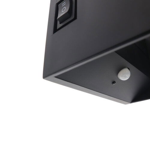 Qube Oplaadbaar Wandlamp LED 5Watt ZWART + PIR bewegingssensor