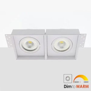 Bella Ondiepe LED trimless spot kantelbaar 7Watt vierkant dubbel WIT IP65 dimbaar - dim to warm – interne driver