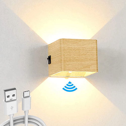 Qube oplaadbaar wandlamp LED 5Watt ESSEN PIR sensor