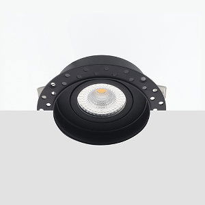 Bella Ondiepe LED trimless spot kantelbaar 5Watt rond ZWART IP65 dimbaar – interne driver