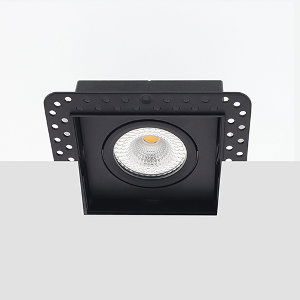 Bella Ondiepe LED trimless spot kantelbaar 5Watt vierkant ZWART IP65 dimbaar – interne driver