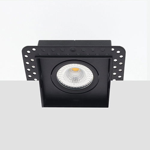 Bella Ondiepe LED trimless spot kantelbaar 5Watt vierkant ZWART IP65 dimbaar – interne driver