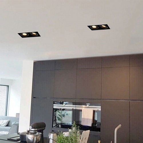 Bella Ondiepe LED trimless spot kantelbaar 5Watt vierkant ZWART IP65 dimbaar – interne driver