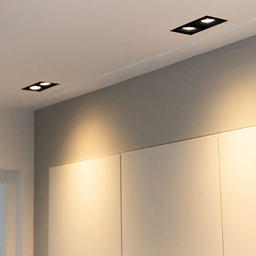 Bella Ondiepe LED trimless spot kantelbaar 5Watt vierkant ZWART IP65 dimbaar – interne driver