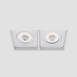 Bella Ondiepe LED trimless spot kantelbaar 5Watt vierkant dubbel WIT IP65 dimbaar – interne driver