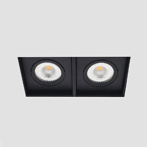 Bella Ondiepe LED trimless spot kantelbaar 5Watt vierkant dubbel ZWART IP65 dimbaar – interne driver