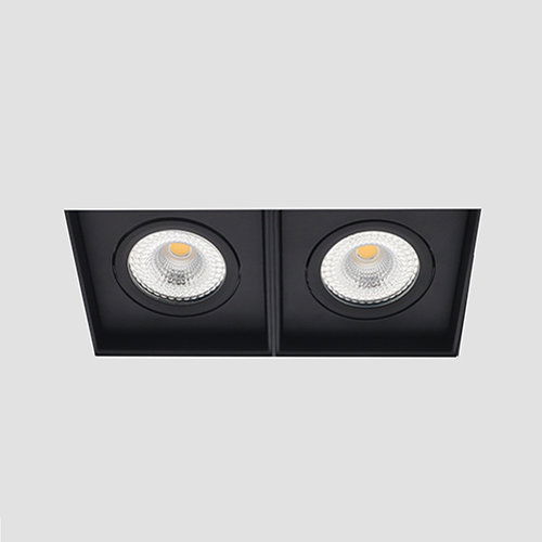 Bella Ondiepe LED trimless spot kantelbaar 5Watt vierkant dubbel ZWART IP65 dimbaar – interne driver