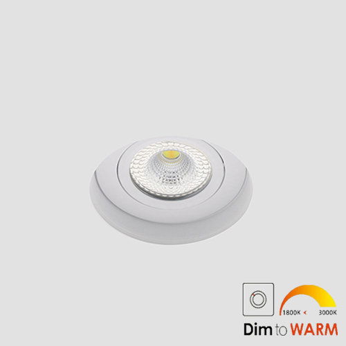 Bella Ondiepe LED trimless spot kantelbaar 7Watt rond WIT IP65 dimbaar - dim to warm – interne driver