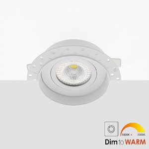 Bella Ondiepe LED trimless spot kantelbaar 7Watt rond WIT IP65 dimbaar - dim to warm – interne driver