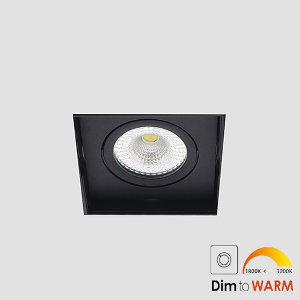 Bella Ondiepe LED trimless spot kantelbaar 7Watt vierkant ZWART IP65 dimbaar - dim to warm – interne driver