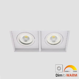 Bella Ondiepe LED trimless spot kantelbaar 7Watt vierkant dubbel WIT IP65 dimbaar - dim to warm – interne driver