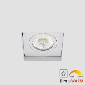 Bella Ondiepe LED trimless spot kantelbaar 7Watt vierkant WIT IP65 dimbaar - dim to warm – interne driver