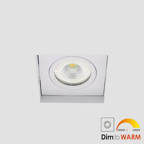 Bella Ondiepe LED trimless spot kantelbaar 7Watt vierkant WIT IP65 dimbaar - dim to warm – interne driver