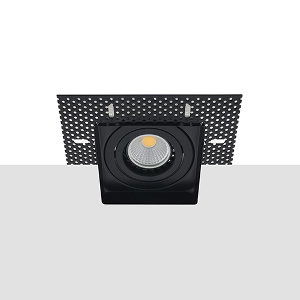 LED trimless spot GU10 COB 5Watt vierkant ZWART dimbaar