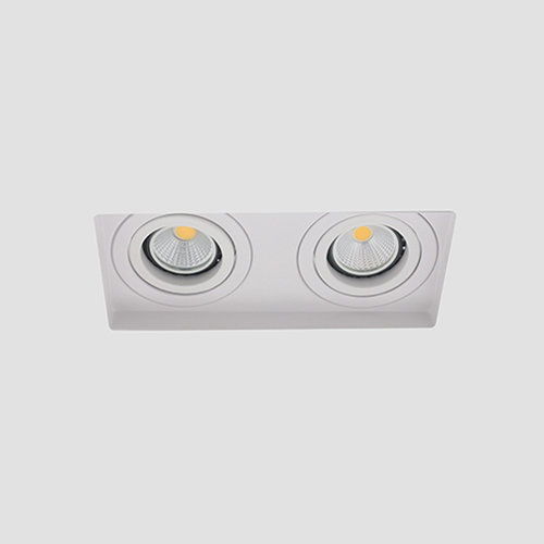 LED trimless spot GU10 COB 5Watt dubbel vierkant WIT dimbaar