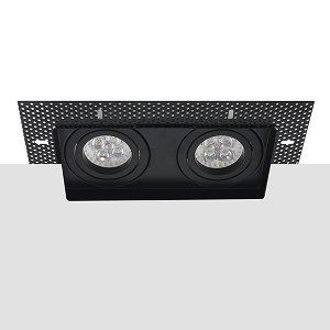 LED trimless spot GU10 4Watt dubbel vierkant ZWART dimbaar