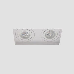 LED trimless spot GU10 4Watt dubbel vierkant WIT dimbaar