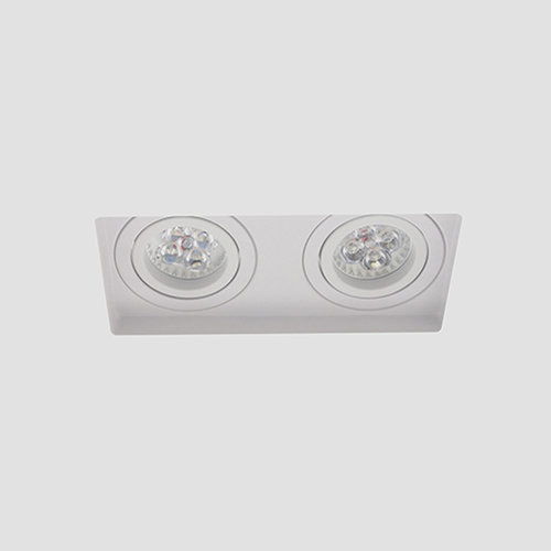 LED trimless spot GU10 4Watt dubbel vierkant WIT dimbaar