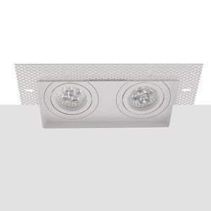 LED trimless spot GU10 4Watt dubbel vierkant WIT dimbaar