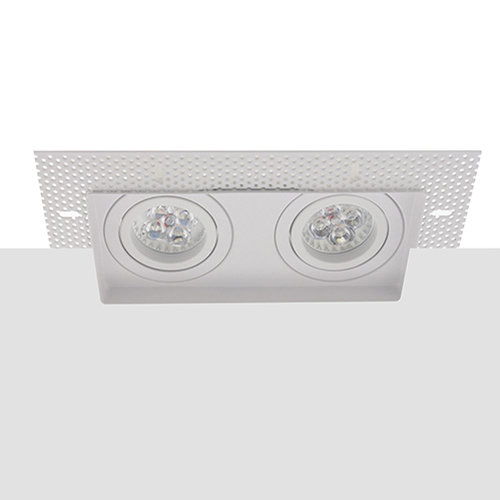 LED trimless spot GU10 4Watt dubbel vierkant WIT dimbaar