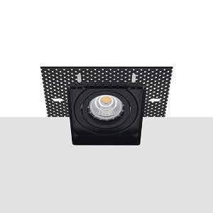 LED trimless spot GU10 COB 6Watt vierkant ZWART dimbaar