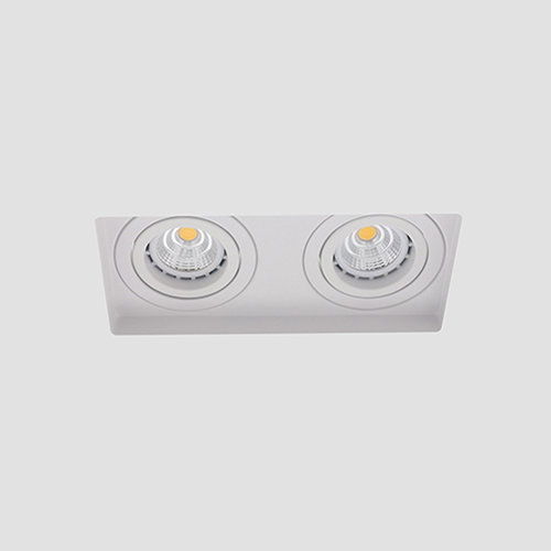 LED trimless spot GU10 COB 6Watt dubbel vierkant WIT dimbaar