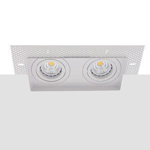 LED trimless spot GU10 COB 6Watt dubbel vierkant WIT dimbaar