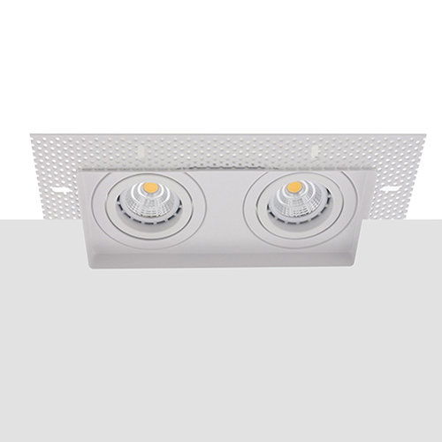 LED trimless spot GU10 COB 6Watt dubbel vierkant WIT dimbaar