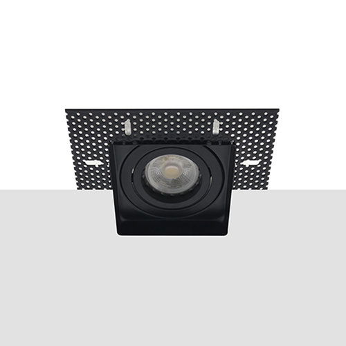 LED trimless spot GU10 COB 7Watt vierkant ZWART dimbaar