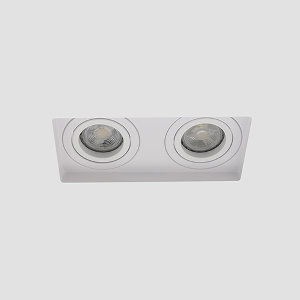 LED trimless spot GU10 COB 7Watt dubbel vierkant WIT dimbaar