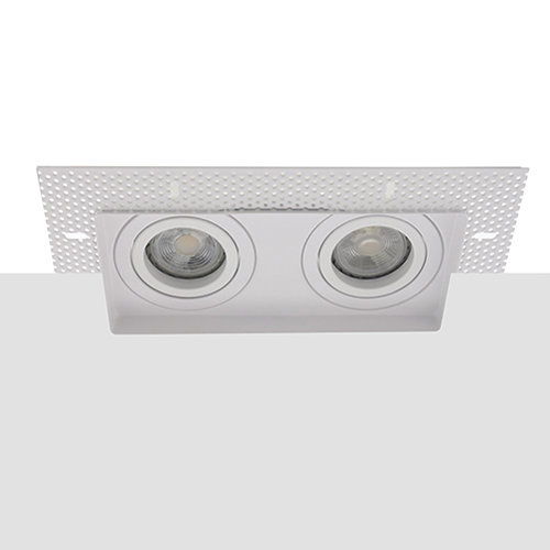 LED trimless spot GU10 COB 7Watt dubbel vierkant WIT dimbaar