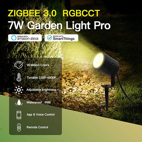 LED tuinspot 7Watt ZWART 220Volt IP65 RGB+CCT - Zigbee 3