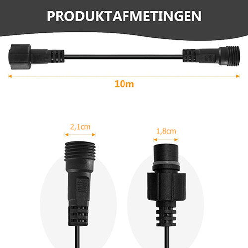 10m verlengkabel IP65 Prikkabel